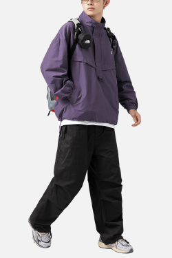 Style Core Aesthetics, New Style Trends Textured Half-Zip Tactical Windbreakers