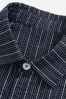 Style Core Aesthetics, New Style Trends Textured Stripe Short-Sleeve Shirt