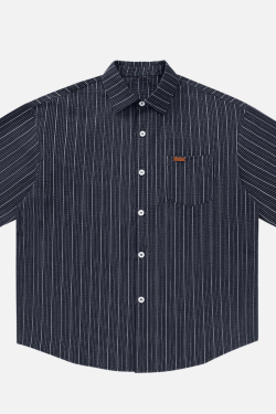 Style Core Aesthetics, New Style Trends Textured Stripe Short-Sleeve Shirt