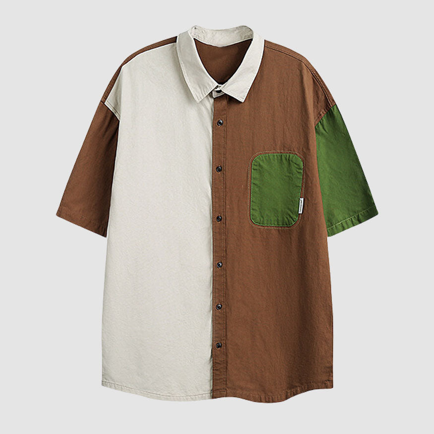 Style Core Aesthetics, New Style Trends Three Colors Patchwork Shirts Style Core Aesthetics, New Style Trends Three Colors Patchwork Shirts