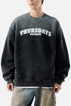 Style Core Aesthetics, New Style Trends 'Thursdays Nuthink' Washed Sweatshirt