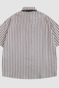 Style Core Aesthetics, New Style Trends Tie Decor Stripe Shirts