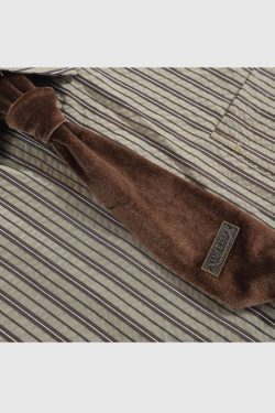 Style Core Aesthetics, New Style Trends Tie Decor Stripe Shirts