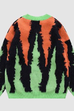 Style Core Aesthetics, New Style Trends Tiger Stripes Knit Sweater