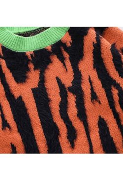 Style Core Aesthetics, New Style Trends Tiger Stripes Knit Sweater