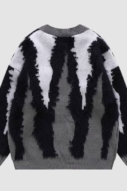 Style Core Aesthetics, New Style Trends Tiger Stripes Knit Sweater
