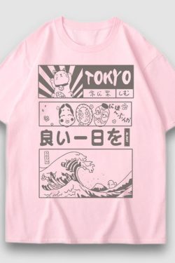 Style Core Aesthetics, New Style Trends Tokyo Style Cartoon Print Tee