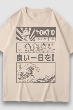 Style Core Aesthetics, New Style Trends Tokyo Style Cartoon Print Tee