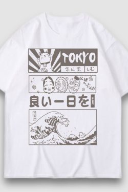 Style Core Aesthetics, New Style Trends Tokyo Style Cartoon Print Tee