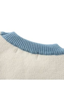 Style Core Aesthetics, New Style Trends Tree Pattern Color-blocked Pullover