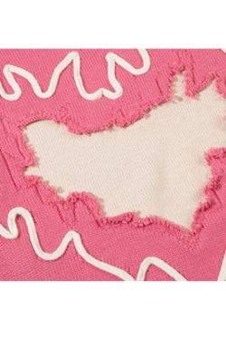 Style Core Aesthetics, New Style Trends Trendy Heart-Embossed Loose Knit Sweater