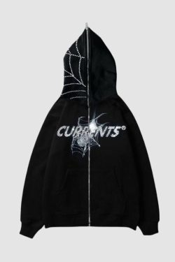 Style Core Aesthetics, New Style Trends Trendy Hip-Hop Metal-Zip Hoodie