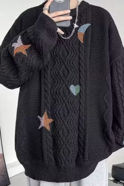 Style Core Aesthetics, New Style Trends Twist Embroidered Knit Pullover