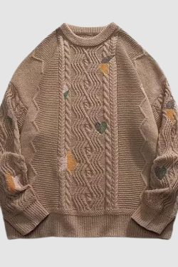 Style Core Aesthetics, New Style Trends Twist Embroidered Knit Pullover