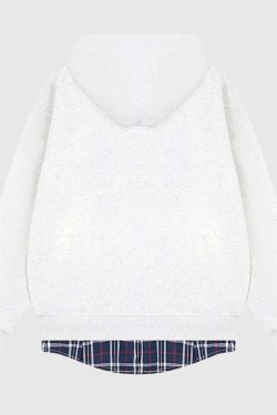 Style Core Aesthetics, New Style Trends Two-Layer Plaid Hoodies