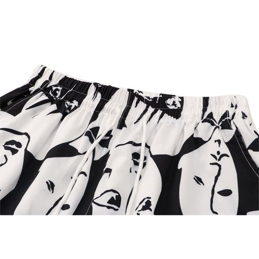 Style Core Aesthetics, New Style Trends Two Piece Abstract Figure Painting Shirt + Shorts Style Core Aesthetics, New Style Trends Two Piece Abstract Figure Painting Shirt + Shorts