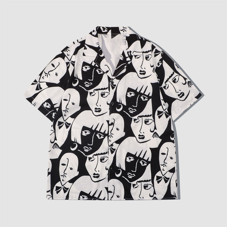 Style Core Aesthetics, New Style Trends Two Piece Abstract Figure Painting Shirt + Shorts Style Core Aesthetics, New Style Trends Two Piece Abstract Figure Painting Shirt + Shorts