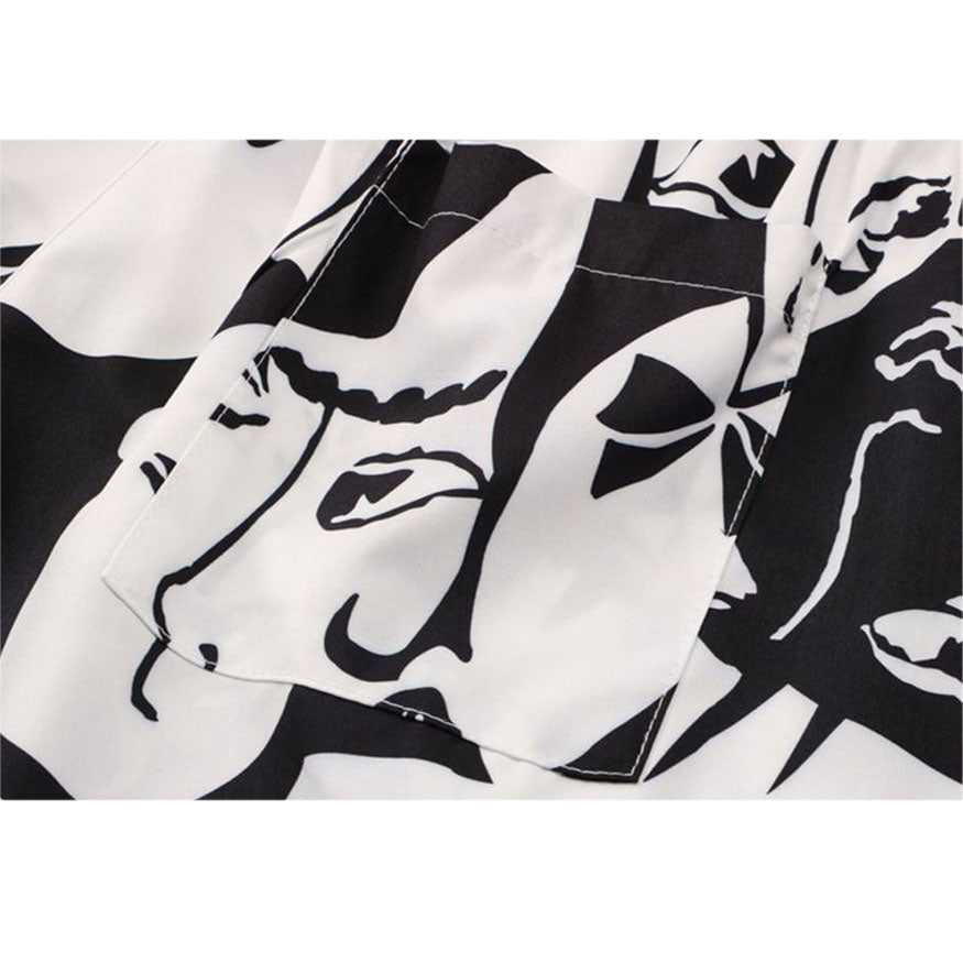 Style Core Aesthetics, New Style Trends Two Piece Abstract Figure Painting Shirt + Shorts Style Core Aesthetics, New Style Trends Two Piece Abstract Figure Painting Shirt + Shorts