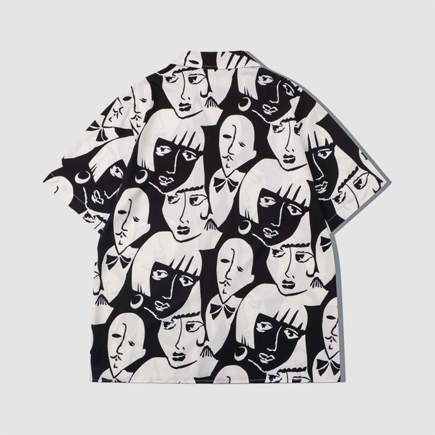 Style Core Aesthetics, New Style Trends Two Piece Abstract Figure Painting Shirt + Shorts Style Core Aesthetics, New Style Trends Two Piece Abstract Figure Painting Shirt + Shorts