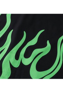 Style Core Aesthetics, New Style Trends Two Piece Flame Print Shirt + Shorts