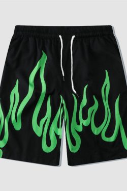 Style Core Aesthetics, New Style Trends Two Piece Flame Print Shirt + Shorts