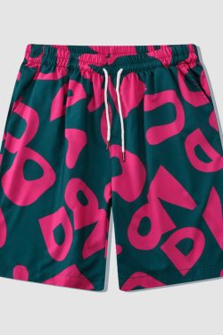 Style Core Aesthetics, New Style Trends Two Piece Irregular Letters Print Shirt + Shorts