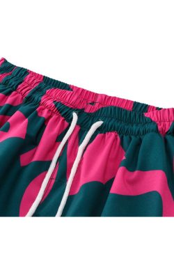 Style Core Aesthetics, New Style Trends Two Piece Irregular Letters Print Shirt + Shorts