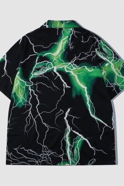 Style Core Aesthetics, New Style Trends Two Piece Lightning Print Shirt + Shorts