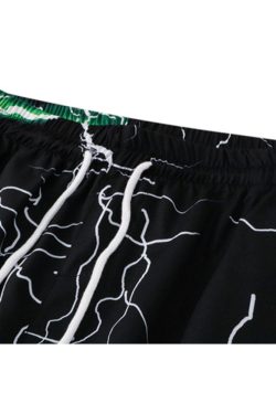 Style Core Aesthetics, New Style Trends Two Piece Lightning Print Shirt + Shorts