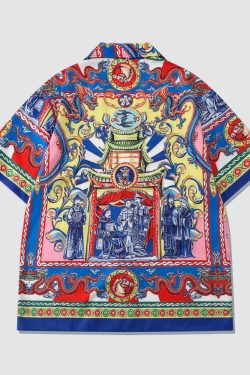 Style Core Aesthetics, New Style Trends Two Piece Mysterious Pattern Shirt + Shorts