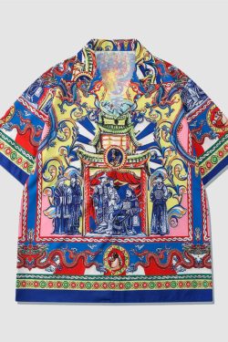 Style Core Aesthetics, New Style Trends Two Piece Mysterious Pattern Shirt + Shorts