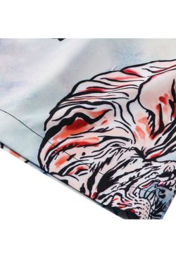 Style Core Aesthetics, New Style Trends Two Piece Tiger & Rose Print Shirt + Shorts