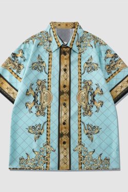 Style Core Aesthetics, New Style Trends Two Piece Vintage Pattern Shirt + Shorts