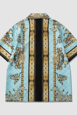 Style Core Aesthetics, New Style Trends Two Piece Vintage Pattern Shirt + Shorts