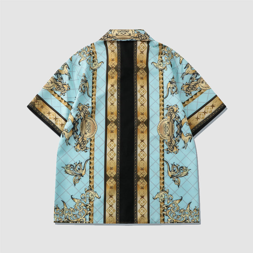 Style Core Aesthetics, New Style Trends Two Piece Vintage Pattern Shirt + Shorts Style Core Aesthetics, New Style Trends Two Piece Vintage Pattern Shirt + Shorts