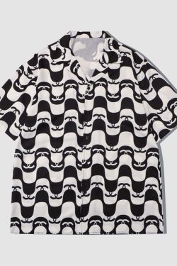 Style Core Aesthetics, New Style Trends Two Piece Wave Print Shirt + Shorts