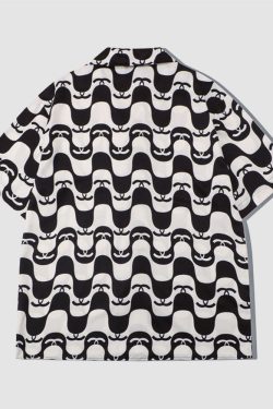 Style Core Aesthetics, New Style Trends Two Piece Wave Print Shirt + Shorts