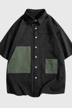 Style Core Aesthetics, New Style Trends Two-Tone Oversized Utility Shirts