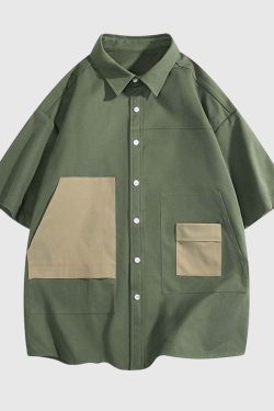 Style Core Aesthetics, New Style Trends Two-Tone Oversized Utility Shirts