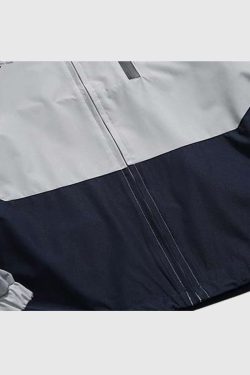 Style Core Aesthetics, New Style Trends Two-Tone Stand Collar Jacket