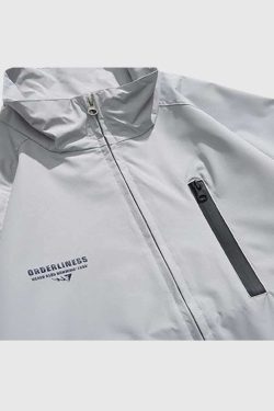 Style Core Aesthetics, New Style Trends Two-Tone Stand Collar Jacket