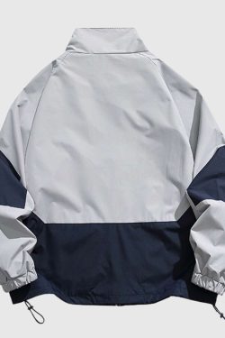 Style Core Aesthetics, New Style Trends Two-Tone Stand Collar Jacket