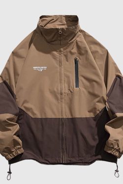 Style Core Aesthetics, New Style Trends Two-Tone Stand Collar Jacket