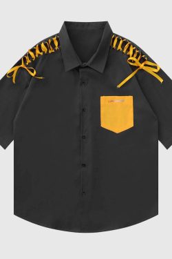 Style Core Aesthetics, New Style Trends Unique Shoulder Tie Shirt