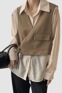 Style Core Aesthetics, New Style Trends Vest Two-Pieces Shirts