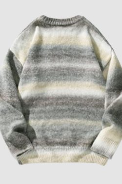Style Core Aesthetics, New Style Trends Vibrant Transition Stripe Knit Pullover