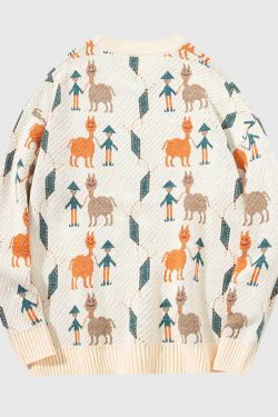 Style Core Aesthetics, New Style Trends Vintage Animal & Forest Knit Sweater