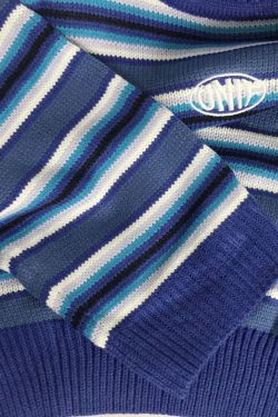 Style Core Aesthetics, New Style Trends Vintage Blue Stripe Sweater