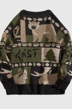 Style Core Aesthetics, New Style Trends Vintage Color-Block Cozy Knit Sweater