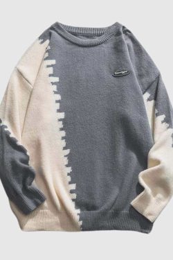 Style Core Aesthetics, New Style Trends Vintage Color Block Sweater